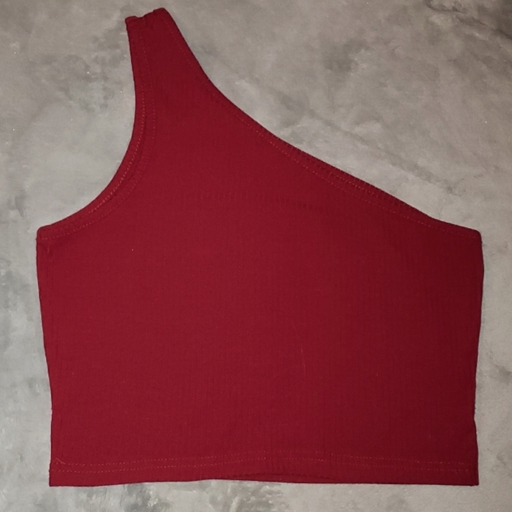 SHEIN ribbed off-the-shoulder crop top, size M